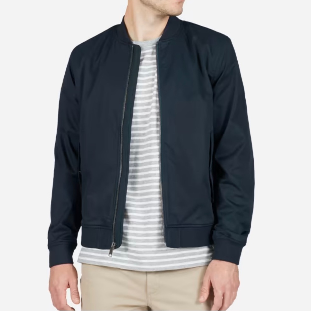 Everlane Twill Bomber Jacket - Size M - Dark Navy